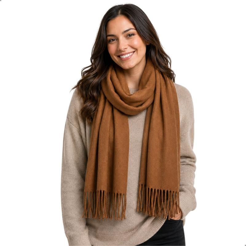 Cachecol Pashmina Xale Tipo Manta com Franjas Toque Macio 180x70cm